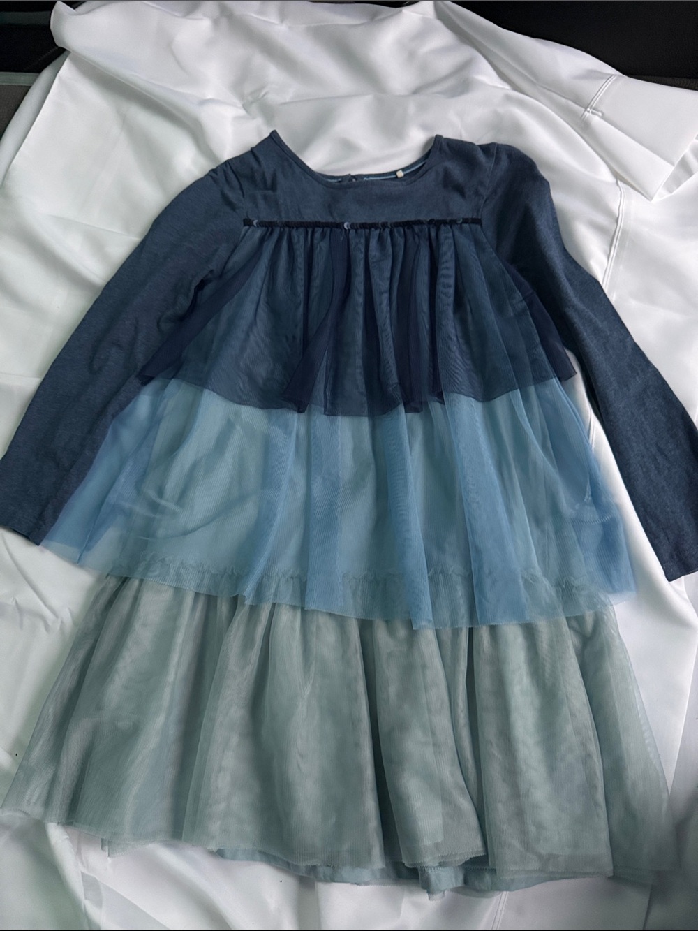 Girls' mini Boden Layered Tulle Dress - Navy and Blue